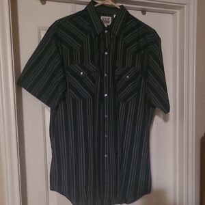 Ely Cattleman Black and Gray Striped Shirt